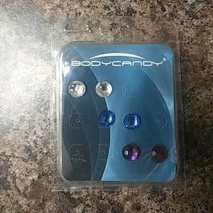 Set of 3 Gem Stone Style Stud Earrings NEW